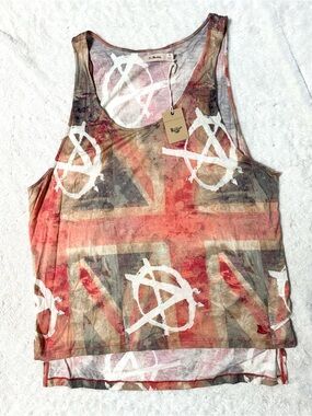 NWT- DR. MARTENS Woman’s Graffiti Vest Tank Top in Union Jack Print